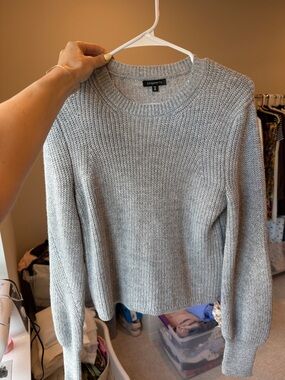 Dynamite Heather Grey Crewneck Knit Sweater